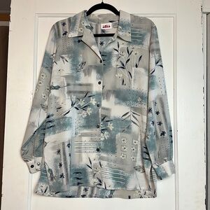 Vintage Alia floral long sleeve button down blouse